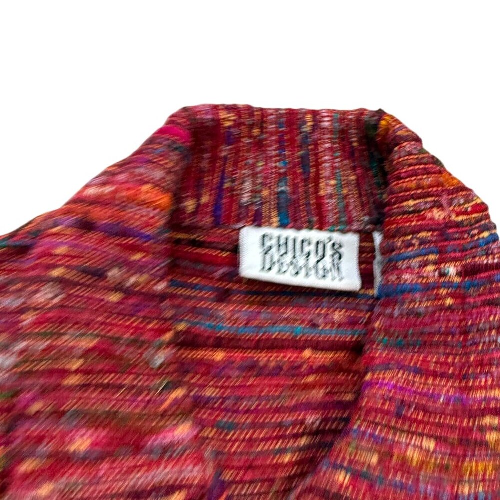 Chicos Vibrant Multicolor Button-Down Jacket With… - image 2